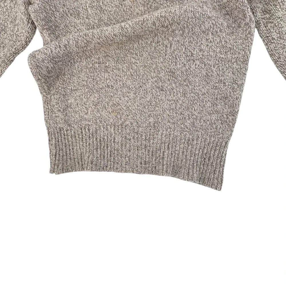 Vtg Eddie Bauer Mens Medium Tall Crewneck Sweater Oatmeal Marl Knit Ribbed Trim - Picture 4 of 5
